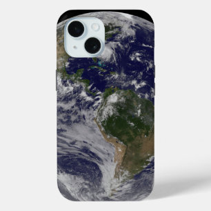 Full Earth With Hurricane Irene On East Coast. iPhone 15 Case