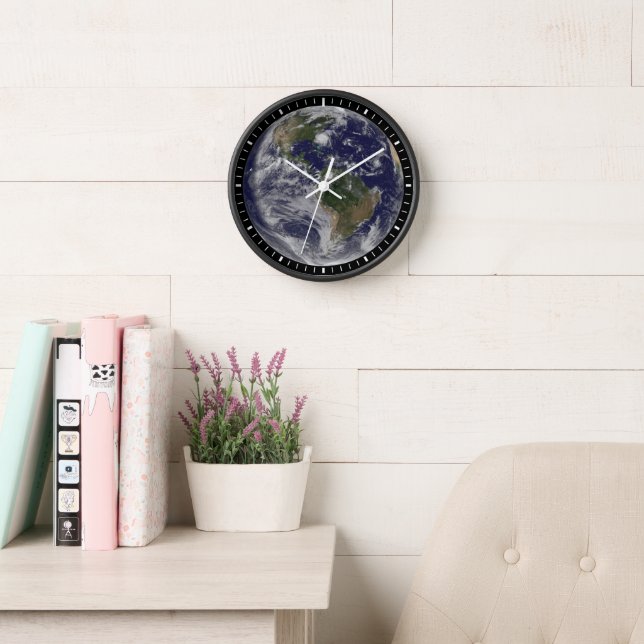 Full Earth With Hurricane Irene On East Coast. Clock (Reading Room)