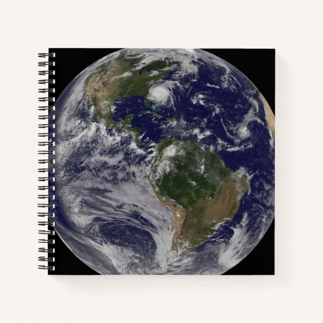 Full Earth With Hurricane Irene On East Coast. Notebook (Front)