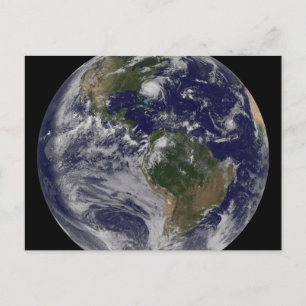 Full Earth With Hurricane Irene On East Coast. Postcard