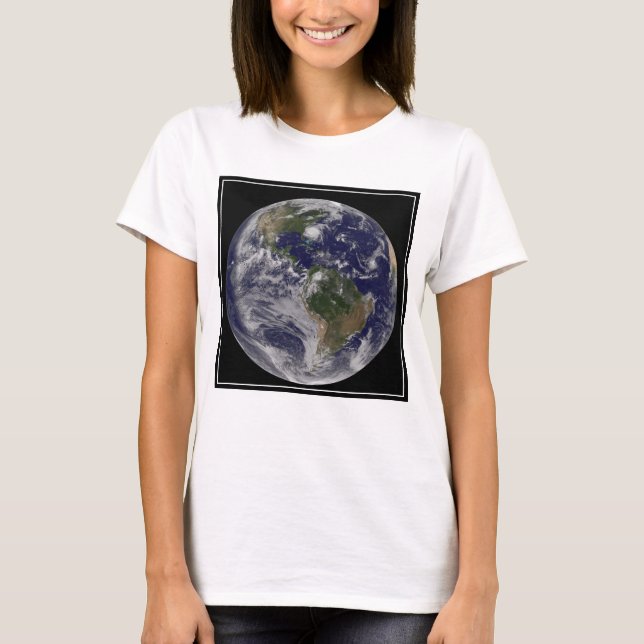 Full Earth With Hurricane Irene On East Coast. T-Shirt (Front)