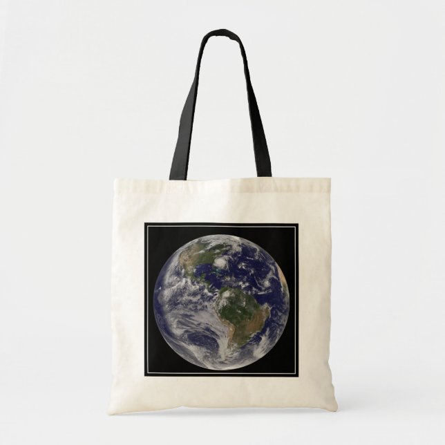 Full Earth With Hurricane Irene On East Coast. Tote Bag (Front)