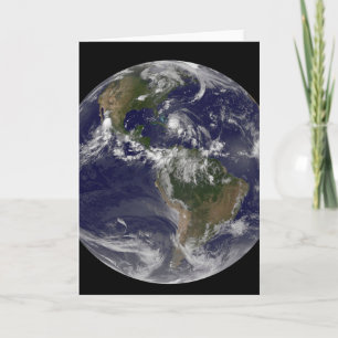 Full Earth With Hurricane Irene Over The Bahamas. Card