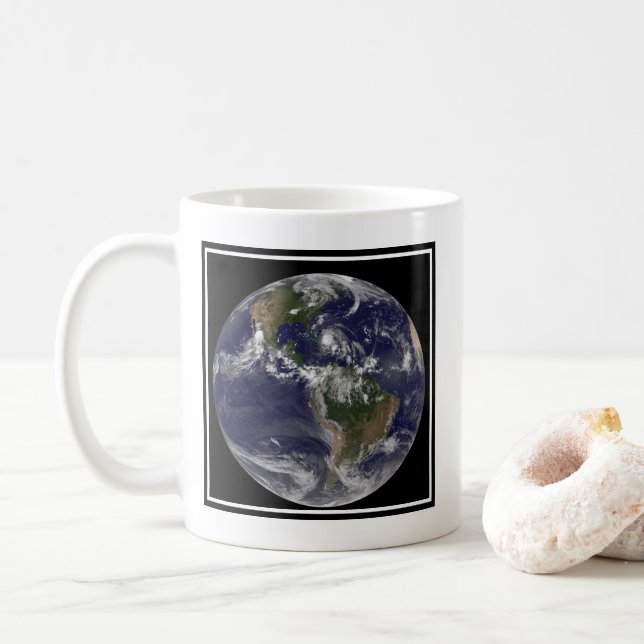 Full Earth With Hurricane Irene Over The Bahamas. Coffee Mug (With Donut)