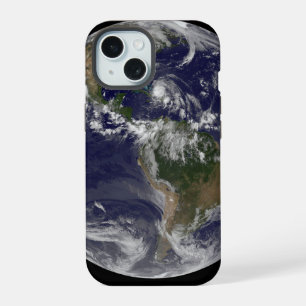 Full Earth With Hurricane Irene Over The Bahamas. iPhone 15 Case