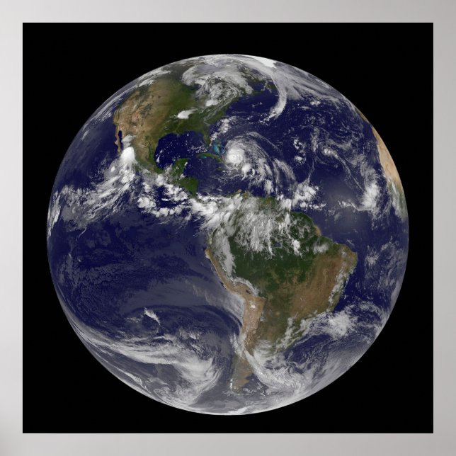 Full Earth With Hurricane Irene Over The Bahamas. Poster (Front)