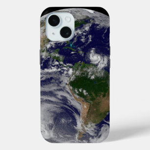 Full Earth With Tropical Storms In The Atlantic iPhone 15 Case