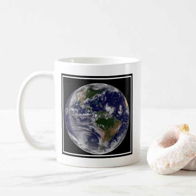 Full Earth With Tropical Storms In The Atlantic Coffee Mug (With Donut)