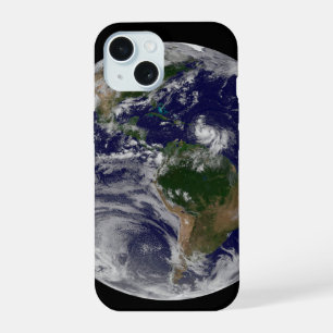 Full Earth With Tropical Storms In The Atlantic iPhone 15 Case