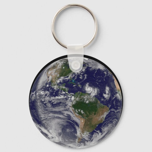 Full Earth With Tropical Storms In The Atlantic Key Ring (Front)