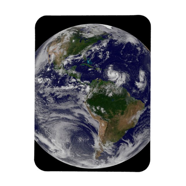 Full Earth With Tropical Storms In The Atlantic Magnet (Vertical)