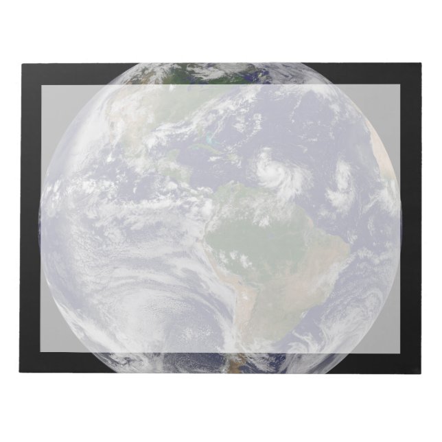 Full Earth With Tropical Storms In The Atlantic Notepad (Front)