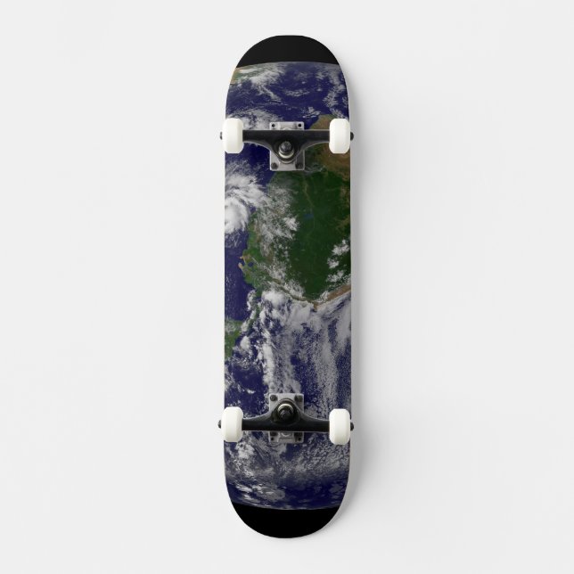 Full Earth With Tropical Storms In The Atlantic Skateboard (Front)