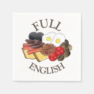 Full English Breakfast UK British Dining Room Pub Napkin