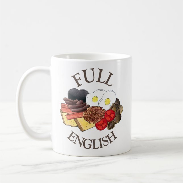 Full English Breakfast UK British Food Cuisine Coffee Mug (Left)