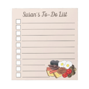 Full English Breakfast UK British Food Cuisine Notepad