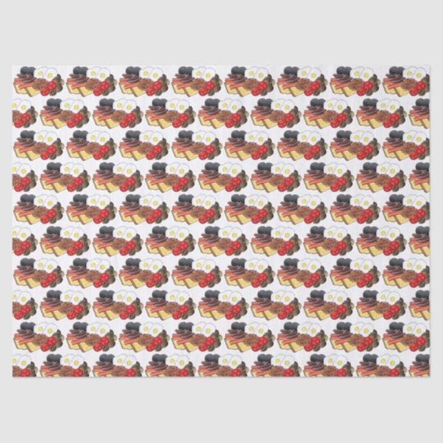 Full English Breakfast UK British Food Cuisine Tissue Paper (Front)