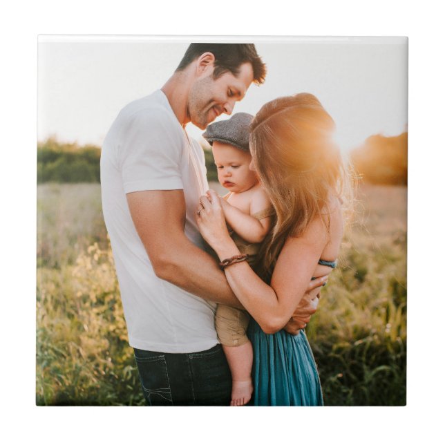 Full Family Photo Custom Personalised Ceramic Tile (Front)