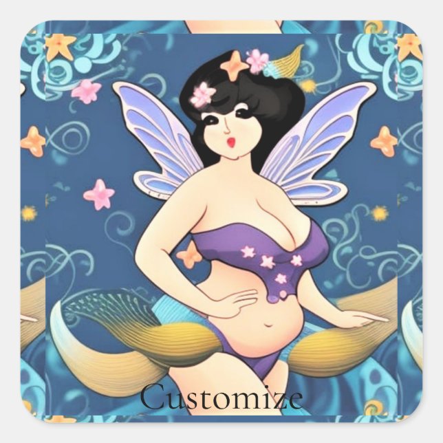 Full-figure Fairy Goddess Thunder_Cove  Square Sticker (Front)