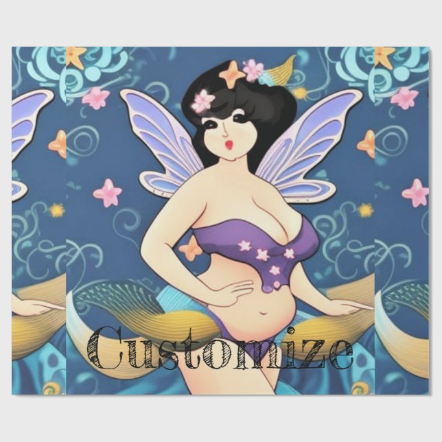 Full-figure Fairy Goddess Thunder_Cove Wrapping Paper (Flat)