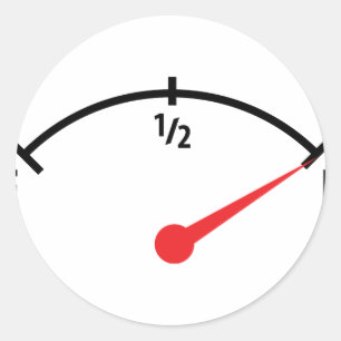 full fuel tank indicator gauge classic round sticker