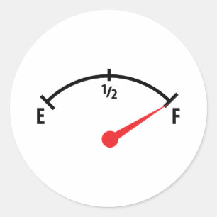 full fuel tank indicator gauge classic round sticker