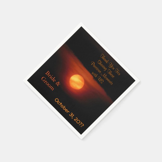 Full Harvest Moon Wedding Napkin (Corner)