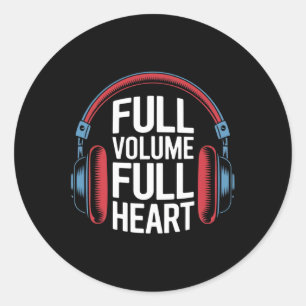 Full Heart Hearing Awareness Family Support T-Shir Classic Round Sticker