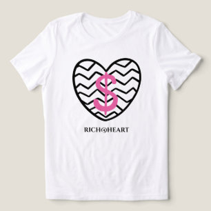  FULL HEART RICH@HEART Women's zigzag heart Tri-Blend Shirt