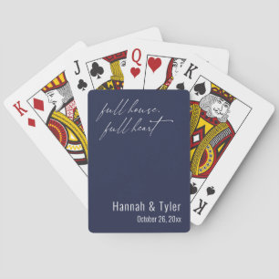 Full House Full Heart Navy Blue Wedding Favours Playing Cards
