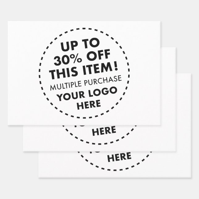 FULL IMAGE 30% OFF Bulk Buy Discount 3 x Custom  Wrapping Paper Sheet (Set)
