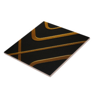 Full Liquid Gold Black Monochrome Architectural Ac Ceramic Tile