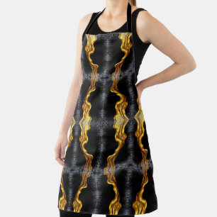Full Liquid Gold Black Monochrome Art Baking Achem Apron