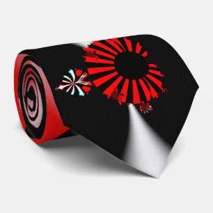 Full mandelbrot set black and red beautiful design tie