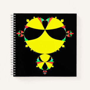 Full Mandelbrot Set Pop Art Black and Yellow Notebook