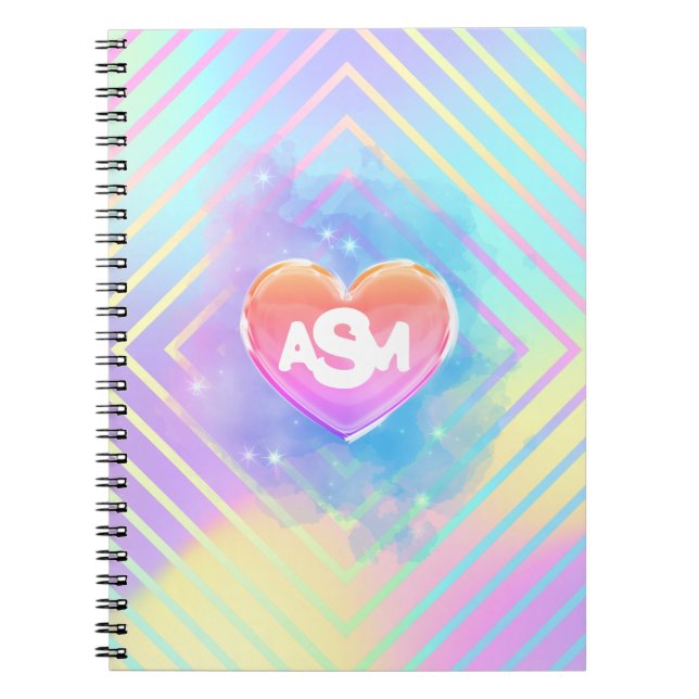 Full Monogram Magic Heart College Ruled Notebook (Front)