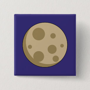 Full Moon 15 Cm Square Badge