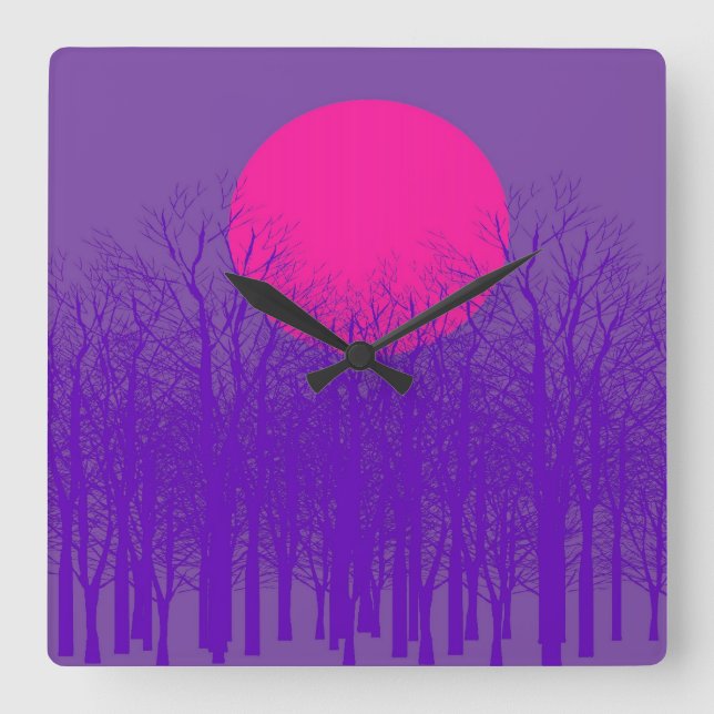 Full Moon #3 Square Wall Clock (Front)
