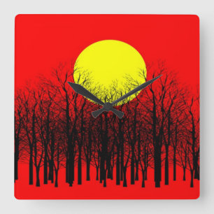 Full Moon #4 Square Wall Clock