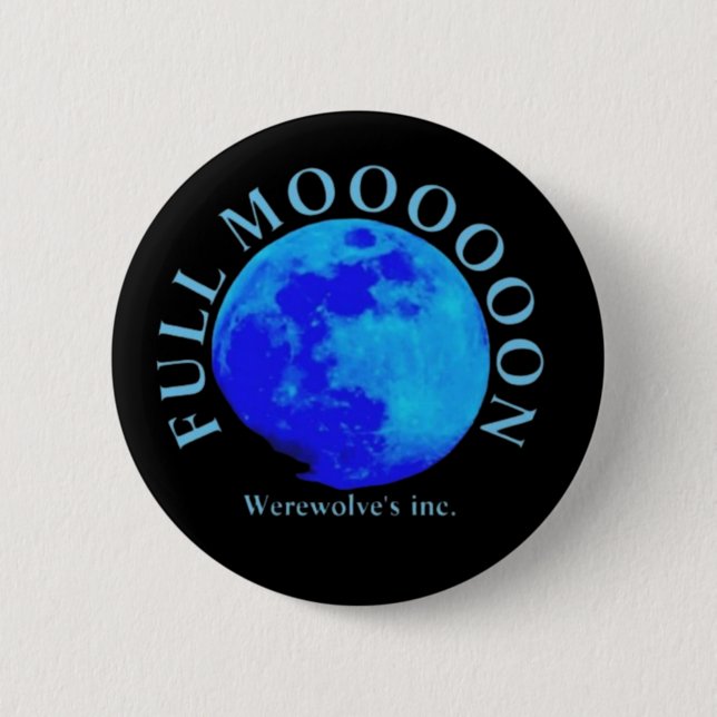 full moon 6 cm round badge (Front)