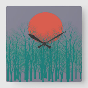 Full Moon #6 Square Wall Clock