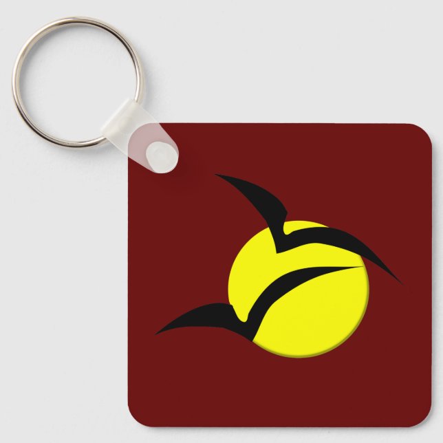 Full Moon and Bats Custom Key Ring (Front)