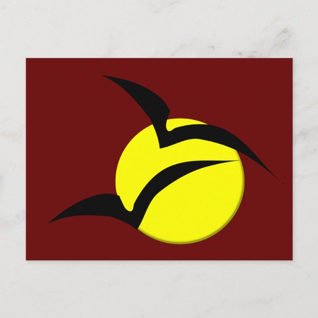 Full Moon and Bats Postcard (Front)