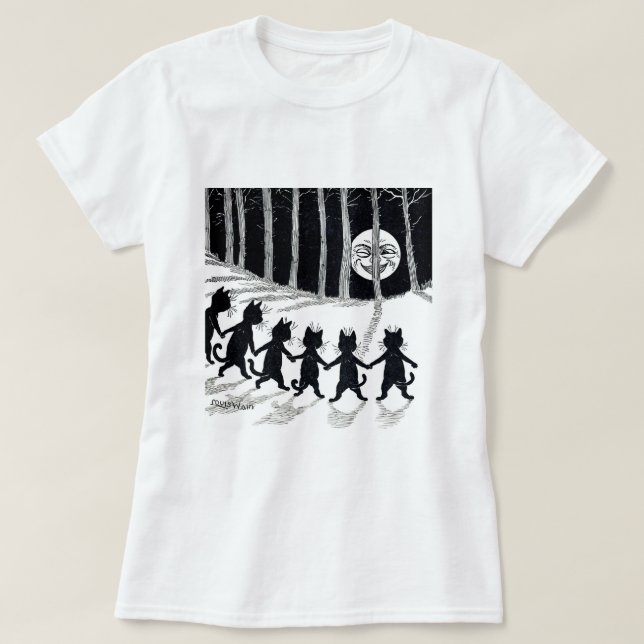 Full moon and Cats, Louis Wain T-Shirt (Design Front)