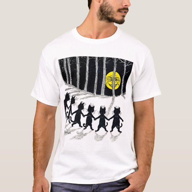 Full moon and Cats, Louis Wain T-Shirt (Front)