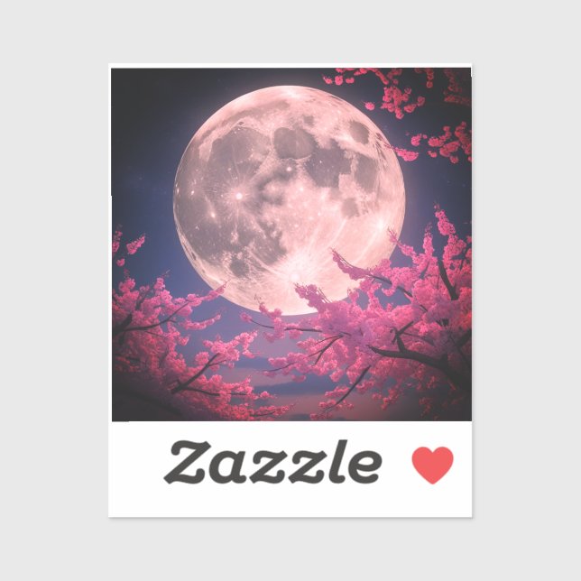 Full Moon and Cherry Blossoms Invitation – Elegant (Sheet)