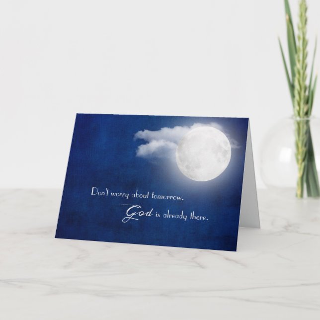Full moon and cloud thinking of you card (Front)