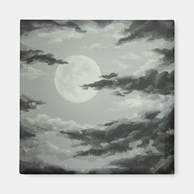 Full Moon and Cloudy Night Sky Magnet (Front)