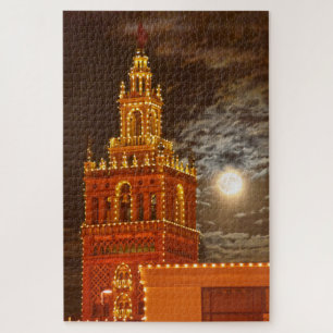 Full Moon and Giralda Tower, Kansas City, Missouri Jigsaw Puzzle