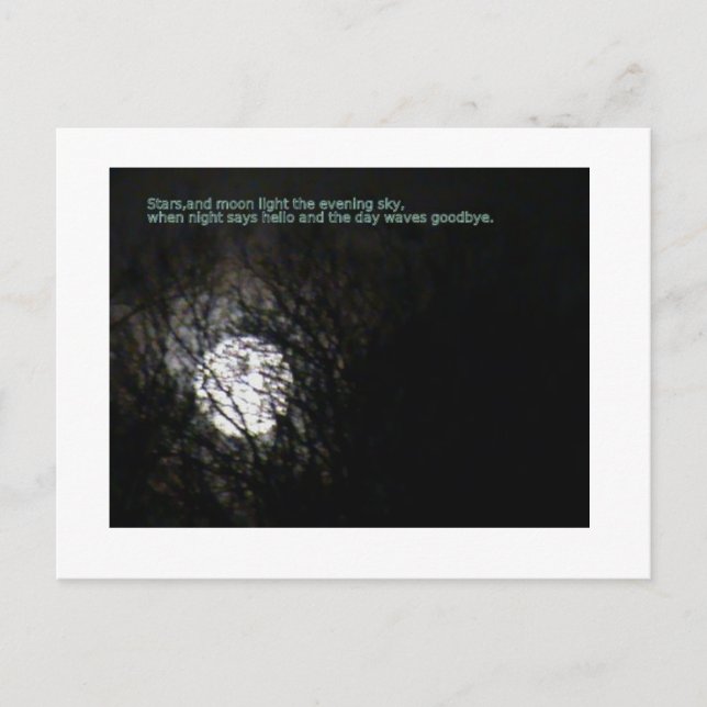 Full Moon and Poem Postcard (Front)